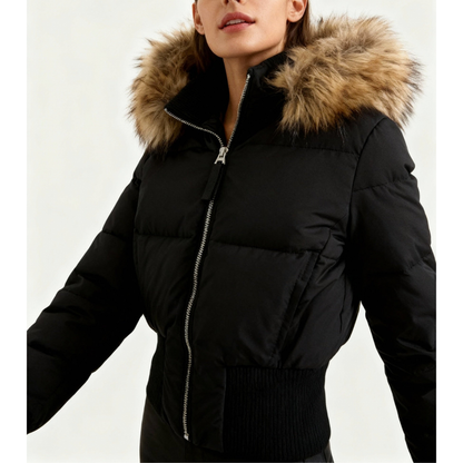 Chaqueta Acolchada con Cuello Alto y Capucha Desmontable para Mujer | Ideal para Invierno