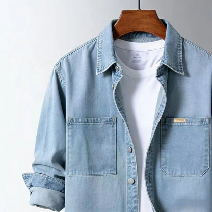 Sobrecamisa Con Cierre De Botones Y Corte Oversize Para Hombres | Ideal Para Uso Diario En Capas