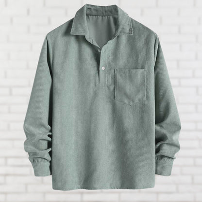 Camisa Con Cierre Abotonado Y Bolsillo En El Pecho Para Hombre | Ideal Para Uso Diario