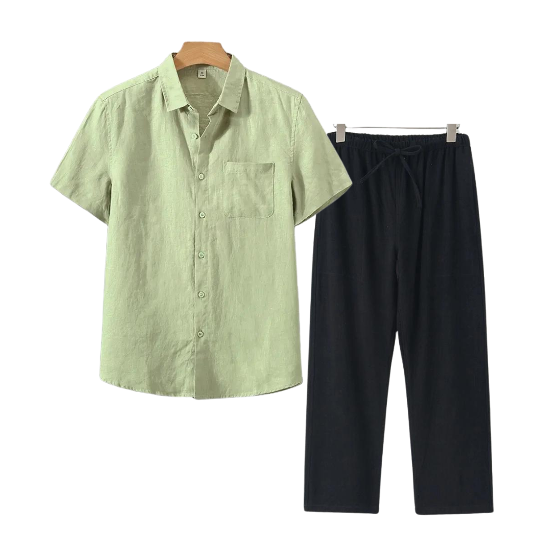 Ensemble Avec Chemise Et Pantalon Droit Pour Hommes | Idéal Pour L’Été