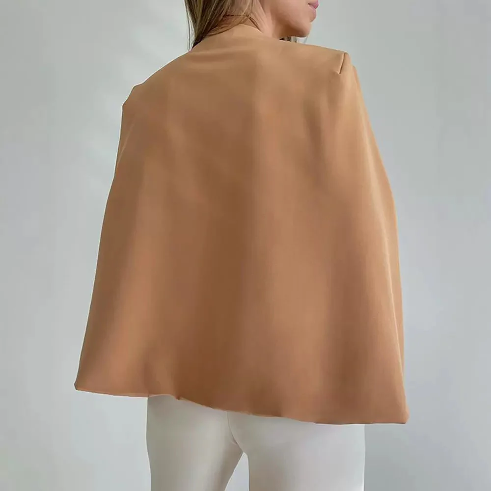 Chaqueta sin Cuello con Bufanda a Juego para Mujer | Ideal para Oficina o Uso Diario