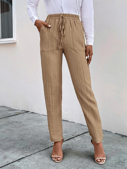 Pantalón Recto con Cintura Elástica para Mujer | Ideal para Uso Diario