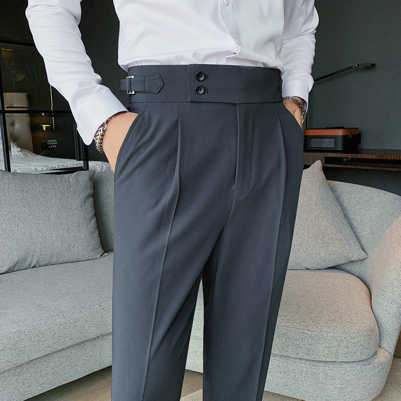 Pantalón Slim-Fit con Cierre de Botón y Cremallera para Hombre | Ideal para Entornos Profesionales y Ocasiones Sociales