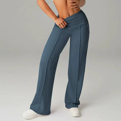 Pantalón De Talle Alto Con Cintura Integrada Y Piernas Anchas Para Mujer | Ideal Para Uso Diario