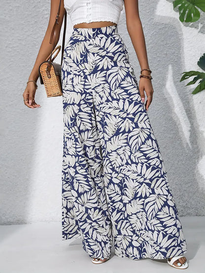 Pantalón Ancho con Motivos Impresos para Mujer | Ideal para Días Cálidos y Salidas Informales