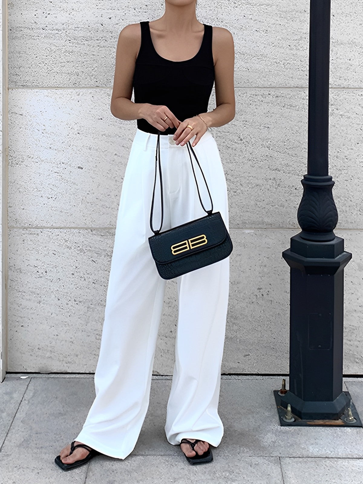 Pantalón Ancho de Talle Alto con Piernas Largas para Mujer | Ideal para Oficina o Uso Diario