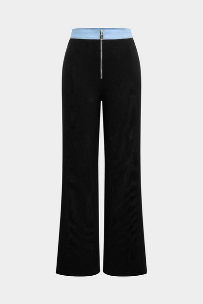 Conjunto De Dos Piezas con Camisa Ajustada y Pantalón De Pierna Ancha para Mujer | Ideal para Uso Diario y Entornos Formales