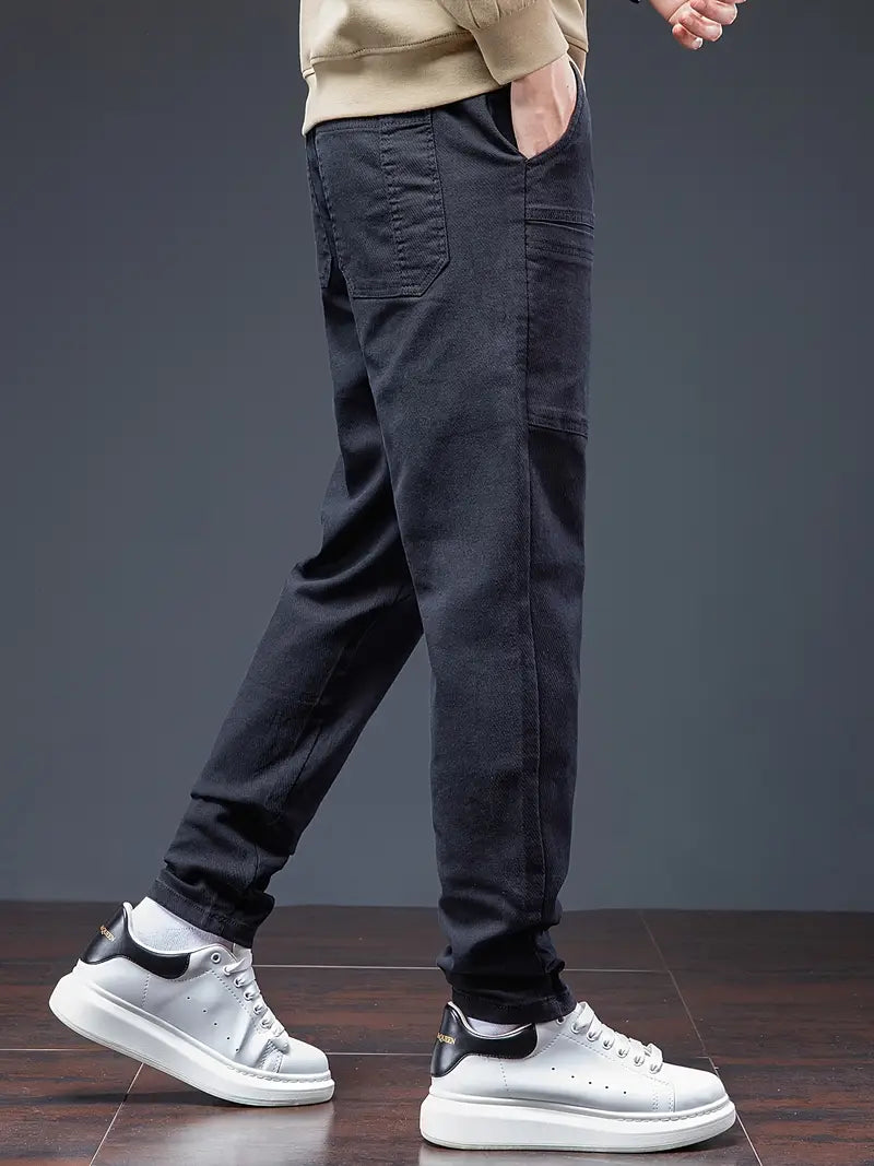 Pantalón De Jogging Con Cintura De Cordón Y Corte Ligeramente Ajustado Para Hombre | Ideal Para Uso Diario