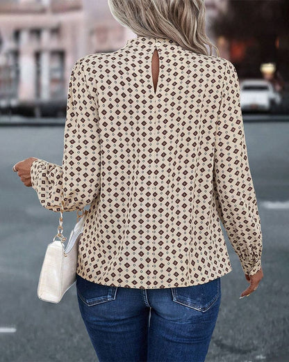 Blusa de Manga Larga con Estampado Integral para Mujer | Ideal para Uso Diario