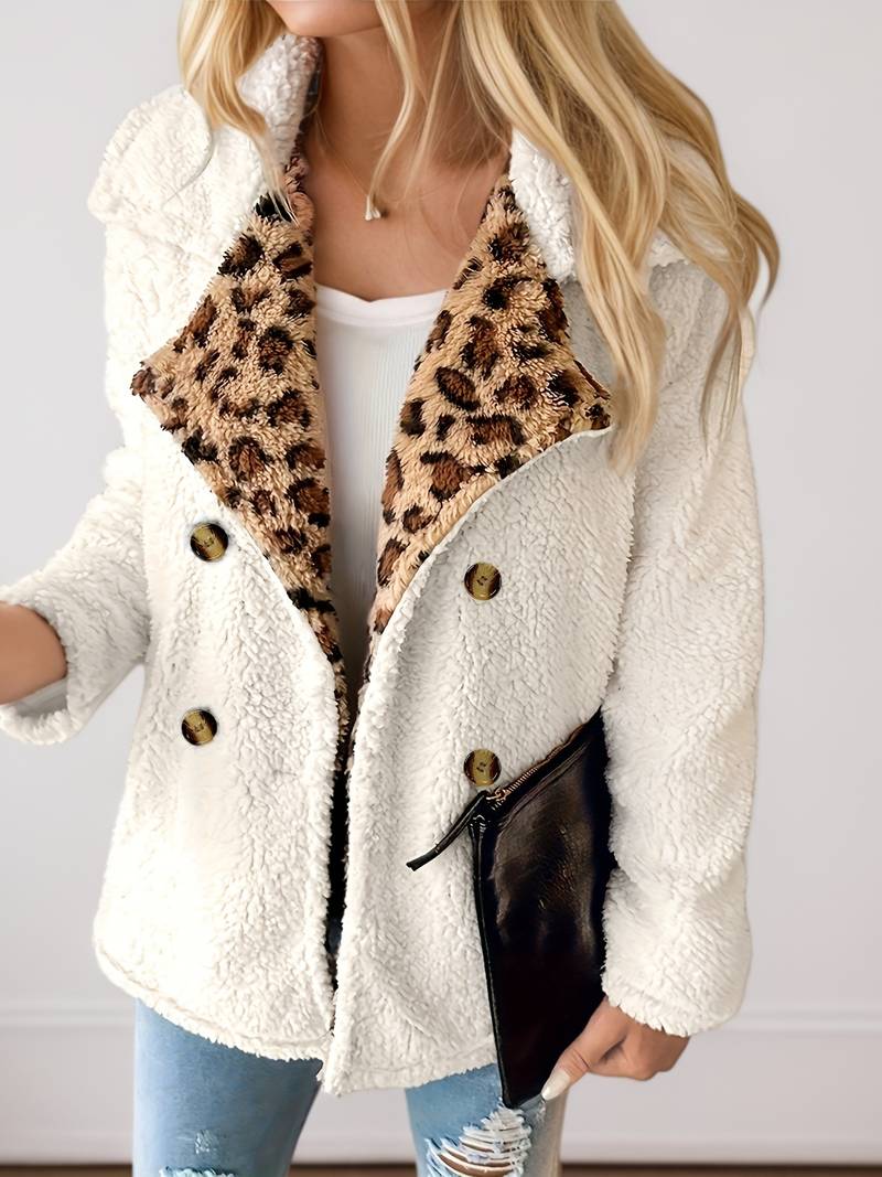 Chaqueta Con Estampado Animal y Manga Larga Para Mujer | Ideal Para Invierno