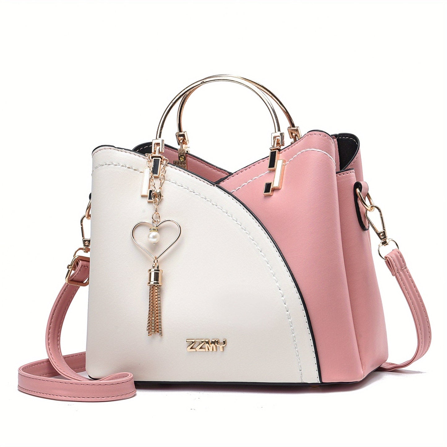 Bolso de Mano con Compartimento Principal y Detalles Color Block para Mujer | Ideal para Uso Diario