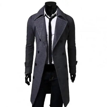 Trench-Coat De Doble Botonadura Con Cinturón Ajustable Para Hombre | Ideal Para Uso Diario Y Urbano