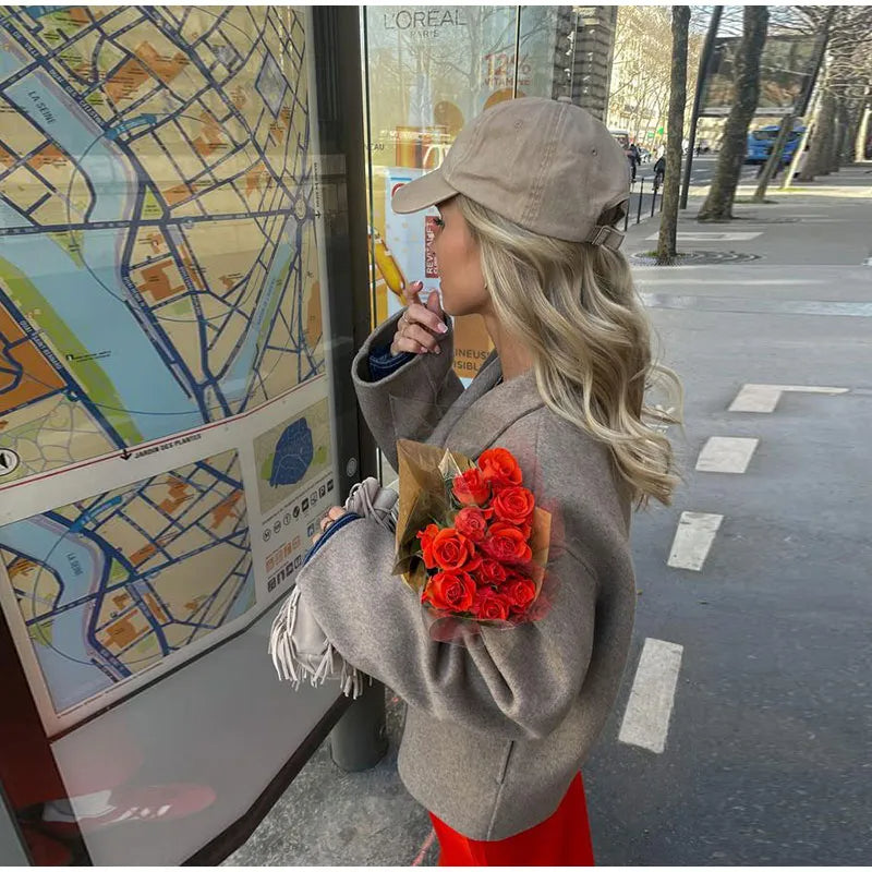 Abrigo De Invierno Con Corte Suelto Y Botones Dobles Para Mujer | Ideal Para Invierno