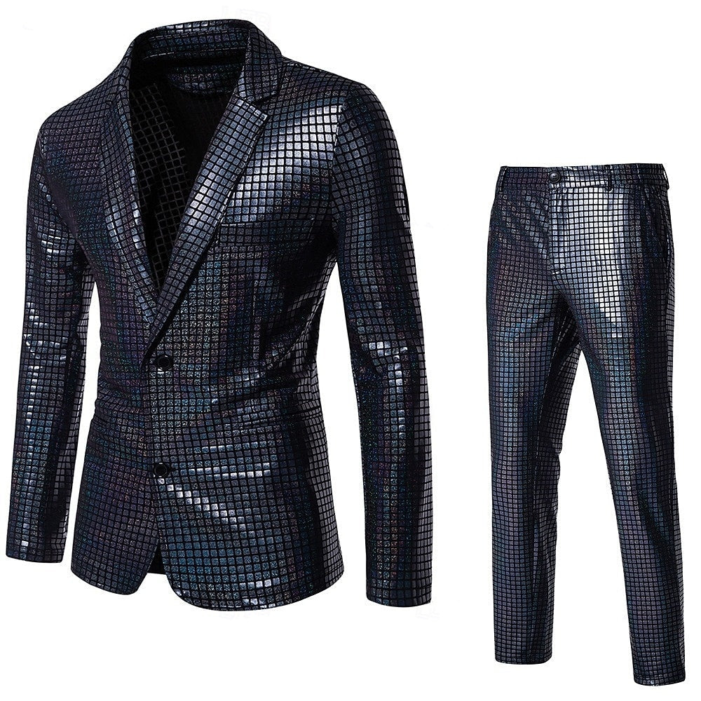 Traje Dos Piezas Para Hombre Con Chaqueta De Botón Simple Y Pantalón | Ideal Para Eventos Formales
