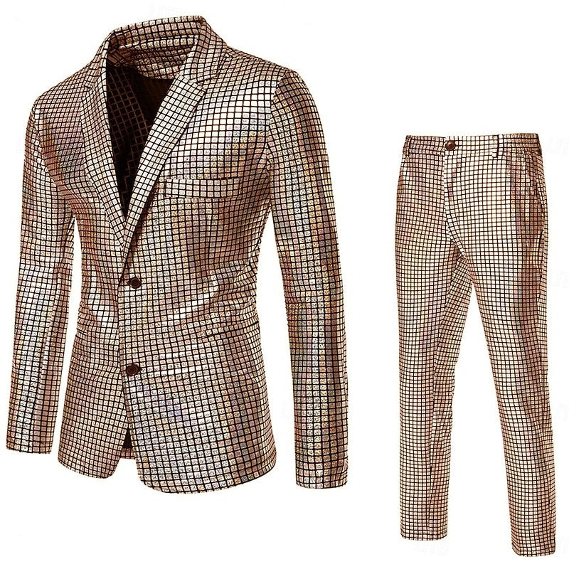 Traje Dos Piezas Para Hombre Con Chaqueta De Botón Simple Y Pantalón | Ideal Para Eventos Formales