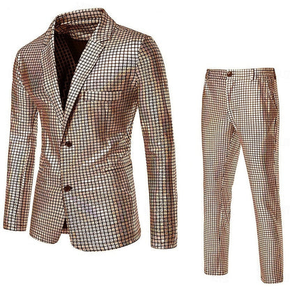 Traje Dos Piezas Para Hombre Con Chaqueta De Botón Simple Y Pantalón | Ideal Para Eventos Formales