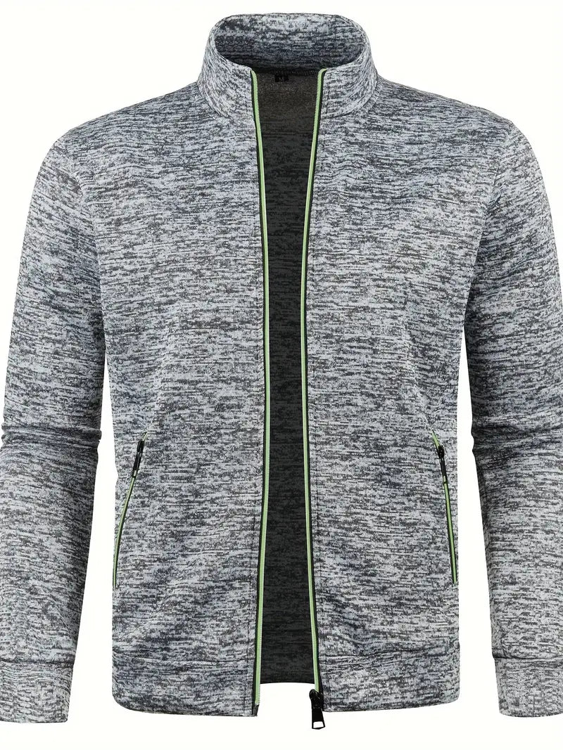 Chaqueta con Cierre de Cremallera y Cuello Alto para Hombre | Ideal para Actividades Deportivas