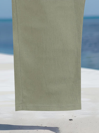 Pantalón de Pierna Ancha con Cintura Elástica y Cordón para Hombre | Ideal para Uso Diario