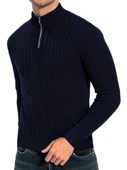 Jersey Con Cuello Alto Y Cremallera Para Hombre | Ideal Para Uso Diario Y Ocasional