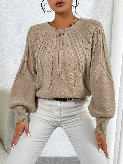 Jersey de Punto Grueso con Mangas Abullonadas para Mujer | Ideal para Temporadas Frescas