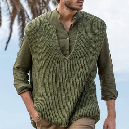 Jersey Sin Mangas De Punto Para Hombre | Ideal Para Superposición Y Uso Informal