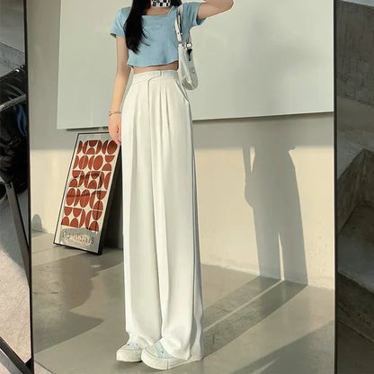 Pantalón de Talle Alto con Corte Amplio y Pliegues para Mujer | Ideal para Uso Diario
