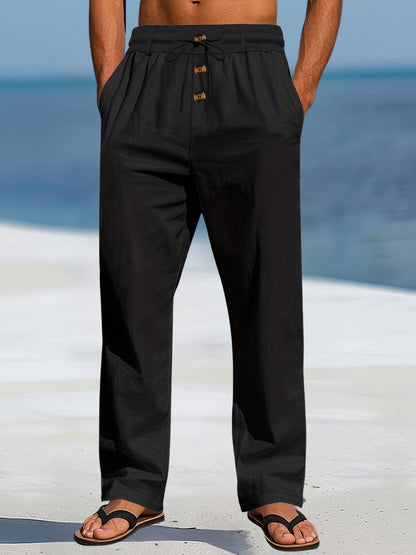 Pantalón de Pierna Ancha con Cintura Elástica y Cordón para Hombre | Ideal para Uso Diario
