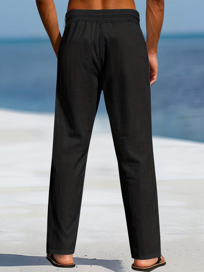 Pantalón de Pierna Ancha con Cintura Elástica y Cordón para Hombre | Ideal para Uso Diario