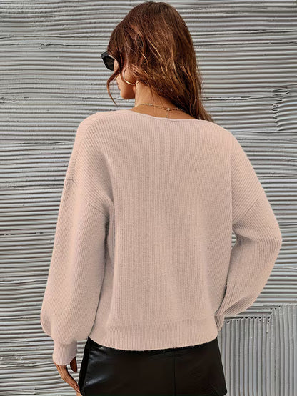 Jersey Con Cuello En V Y Hombros Caídos Para Mujer | Ideal Para Uso Diario