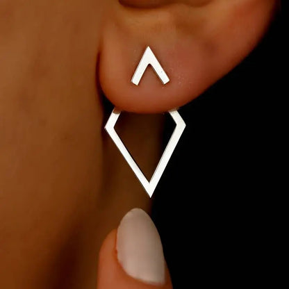 Pendientes Con Diseño Geométrico Y Cierre Push-Back Para Adultos | Ideales Para Uso Diario O Eventos