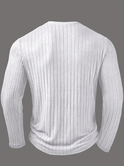 Camisa De Manga Larga Con Cierre De Botones Para Hombres | Ideal Para Uso Diario Y Ocasiones Semi-Formales