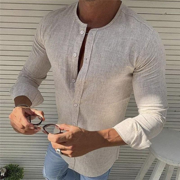 Camisa De Manga Larga Con Cuello Clásico Para Hombres | Ideal Para Uso Diario Y Ocasiones Formales