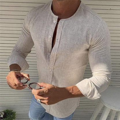 Camisa De Manga Larga Con Cuello Clásico Para Hombres | Ideal Para Uso Diario Y Ocasiones Formales