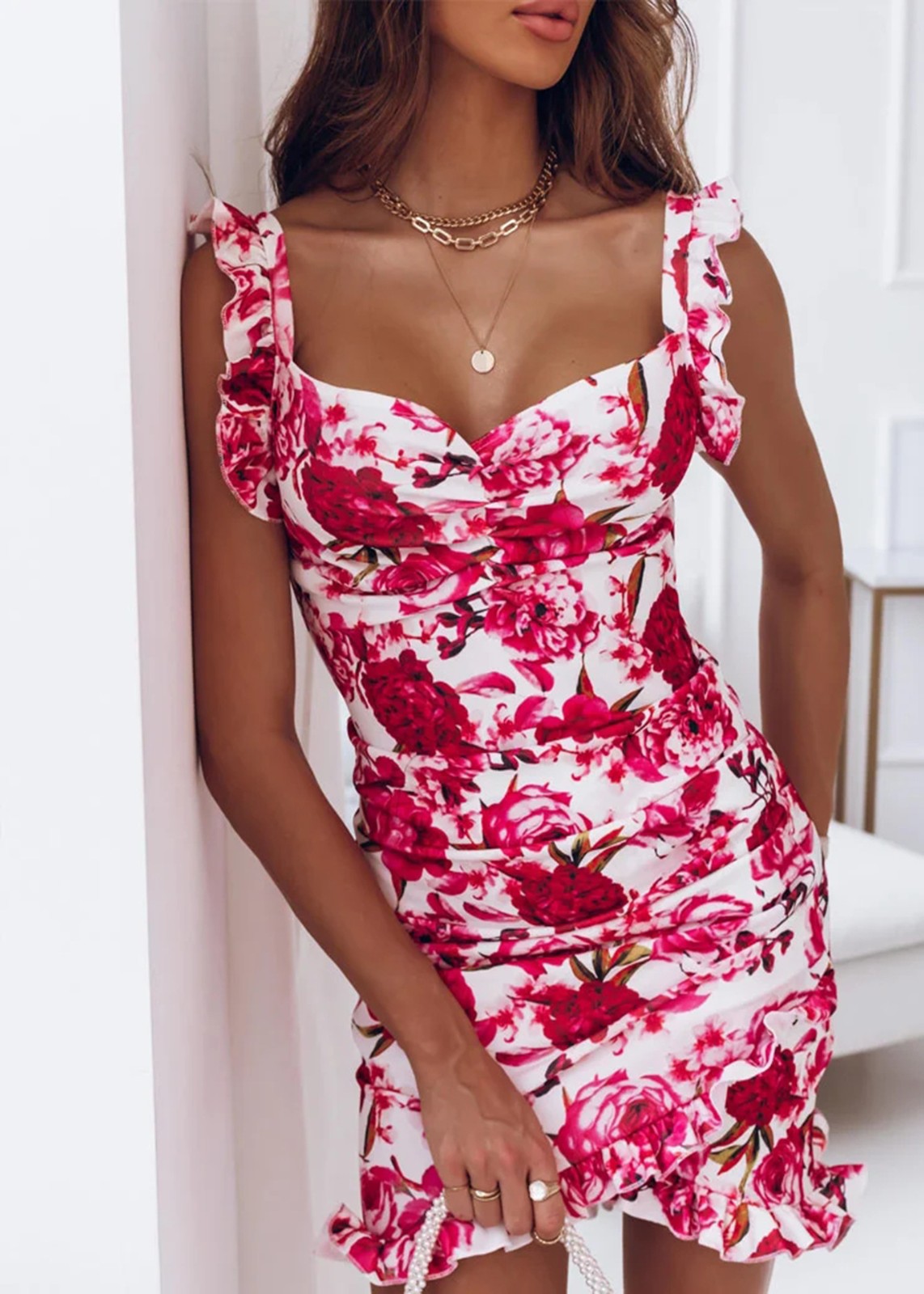 Vestido Con Estampado Integral Y Manga Larga Para Mujer | Ideal Para Uso Diario