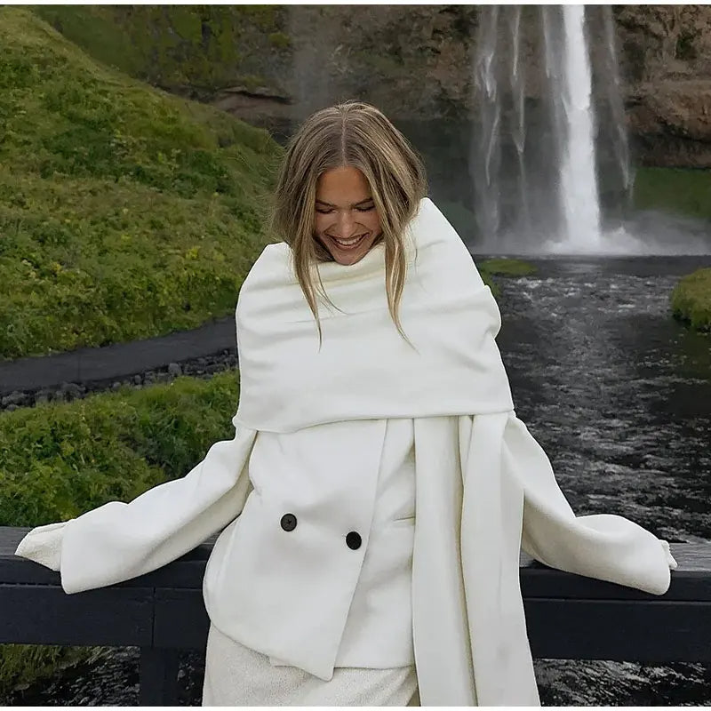 Abrigo De Invierno Con Corte Suelto Y Botones Dobles Para Mujer | Ideal Para Invierno