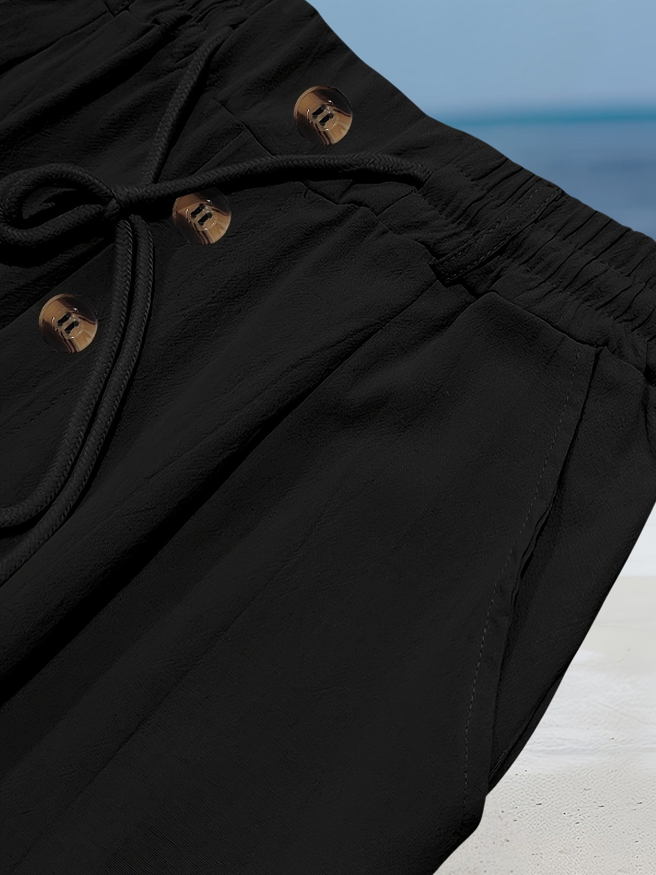 Pantalón de Pierna Ancha con Cintura Elástica y Cordón para Hombre | Ideal para Uso Diario
