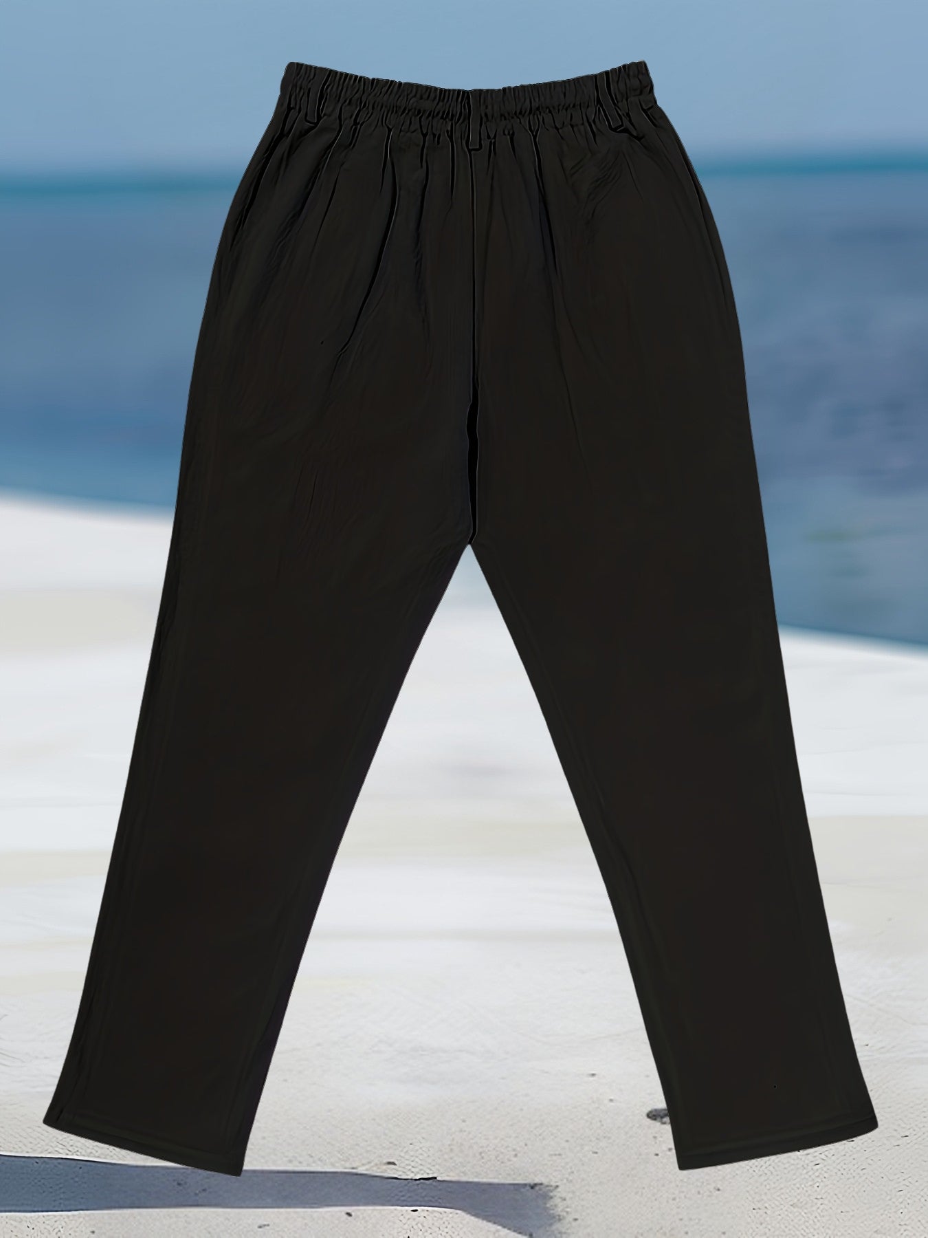 Pantalón de Pierna Ancha con Cintura Elástica y Cordón para Hombre | Ideal para Uso Diario