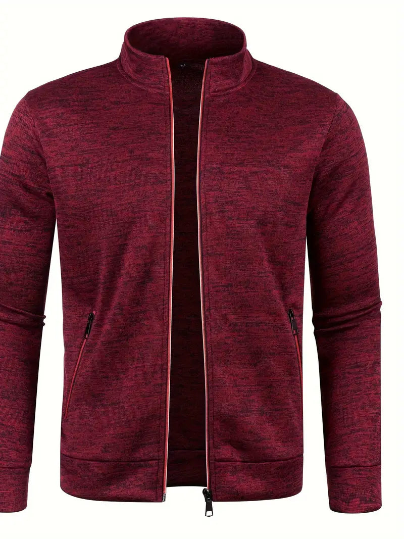 Chaqueta con Cierre de Cremallera y Cuello Alto para Hombre | Ideal para Actividades Deportivas
