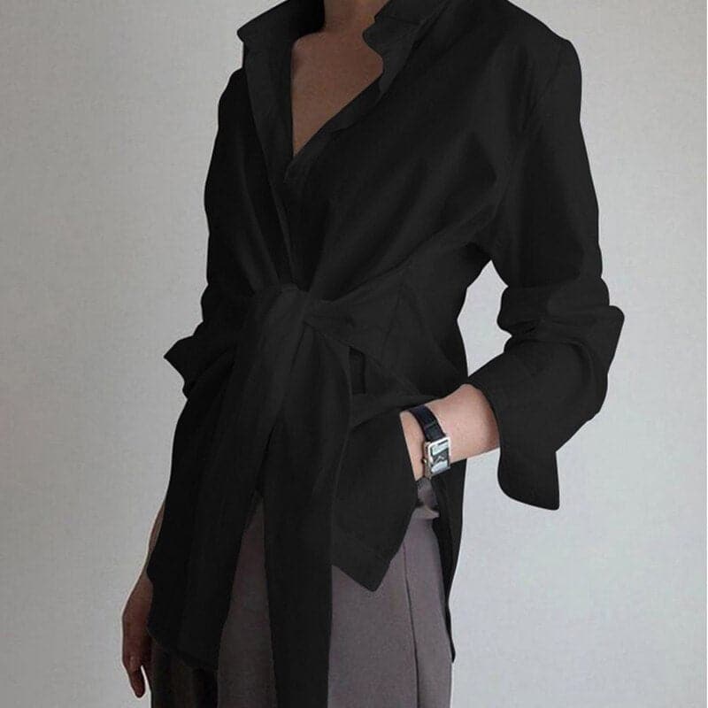 Blusa Oversize Con Cierre De Botones Y Mangas Largas Para Mujer | Ideal Para Uso Diario