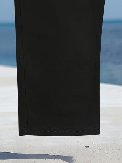 Pantalón de Pierna Ancha con Cintura Elástica y Cordón para Hombre | Ideal para Uso Diario