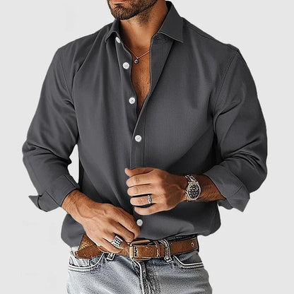 Camisa Con Cierre De Botones Y Corte Ajustado Para Hombres | Ideal Para Uso Profesional O Diario