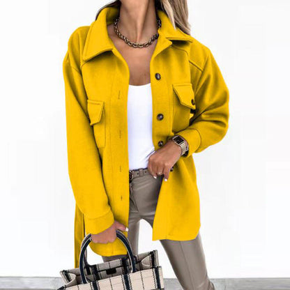 Chaqueta Con Cinturón Extraíble Y Cierre De Botones Para Mujer | Ideal Para Uso Diario Y Oficina