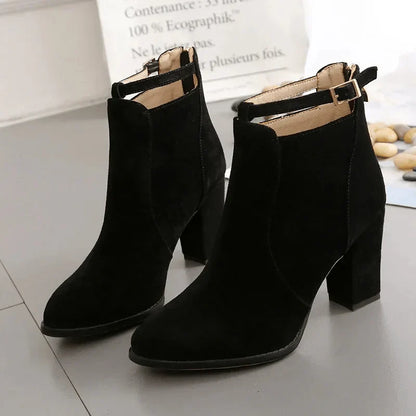 Botines con Tacón de Bloque Alto para Mujer | Ideal para Uso Diario y Eventos