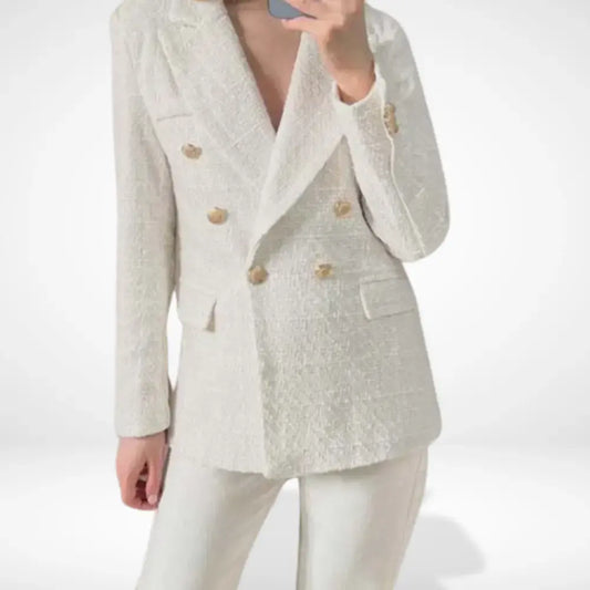 Blazer De Estilo Retro Con Corte Estructurado Para Mujer | Ideal Para Uso Profesional Y Diario