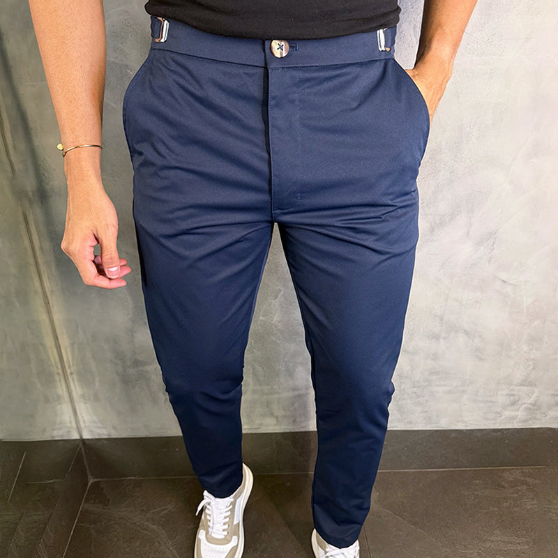 Pantalón Slim con Cierre de Botón y Bolsillos para Hombre | Ideal para Uso Diario
