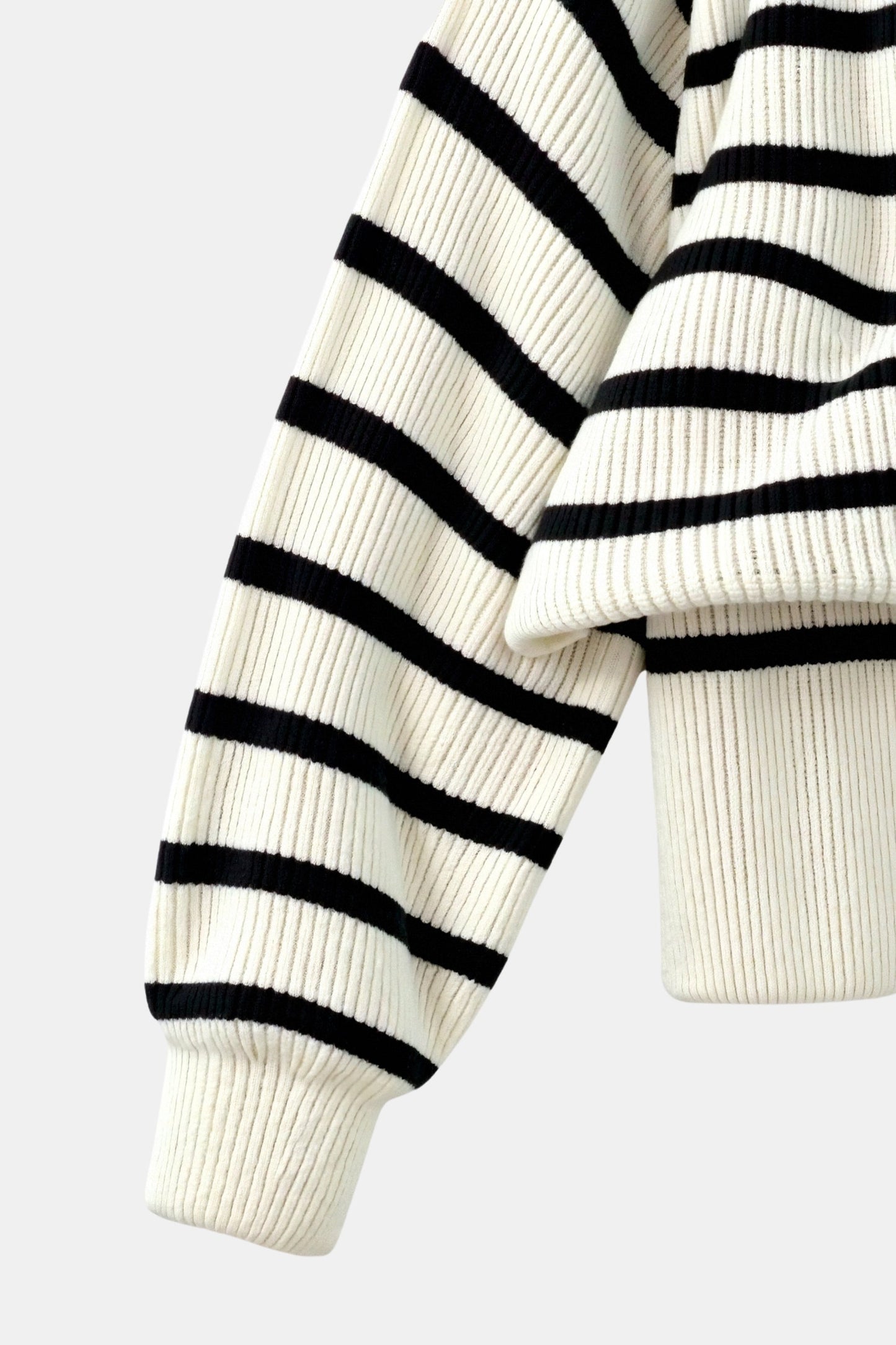 Jersey De Punto Con Rayas Y Cuello Con Cremallera Para Mujer | Ideal Para Uso Diario Y Entretiempo