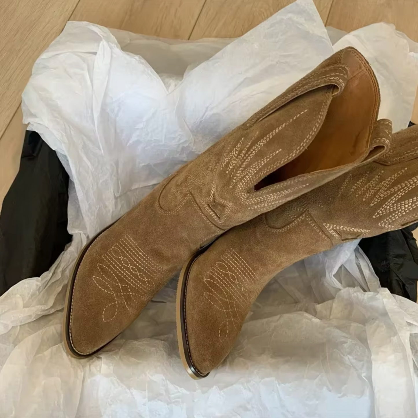 Botas Con Bordado Decorativo Y Punta Afilada Para Mujer | Ideal Para Otoño E Invierno