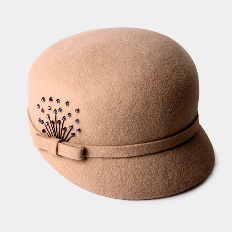 Boina De Invierno Con Visera Y Detalles Decorativos Para Mujer | Ideal Para Temporada Fría