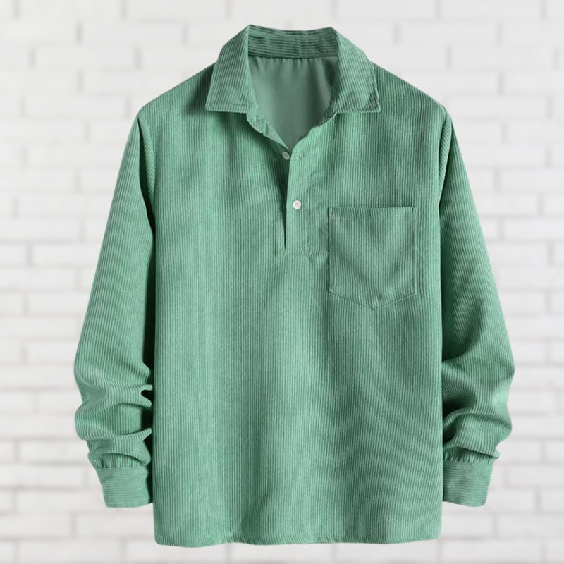 Camisa Con Cierre Abotonado Y Bolsillo En El Pecho Para Hombre | Ideal Para Uso Diario