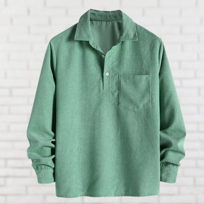 Camisa Con Cierre Abotonado Y Bolsillo En El Pecho Para Hombre | Ideal Para Uso Diario